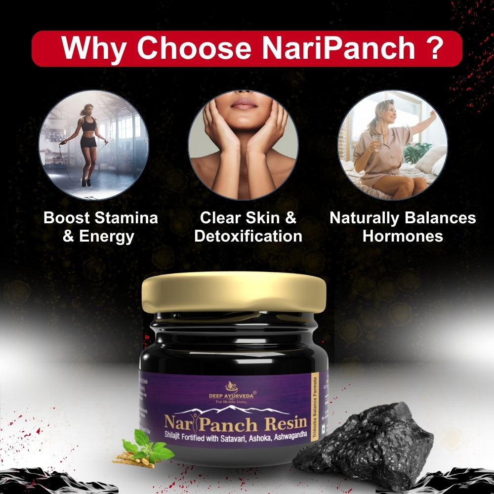 NariPanch Shilajit Resin Ayurvedic Blend for Women’s Vitality & Wellness