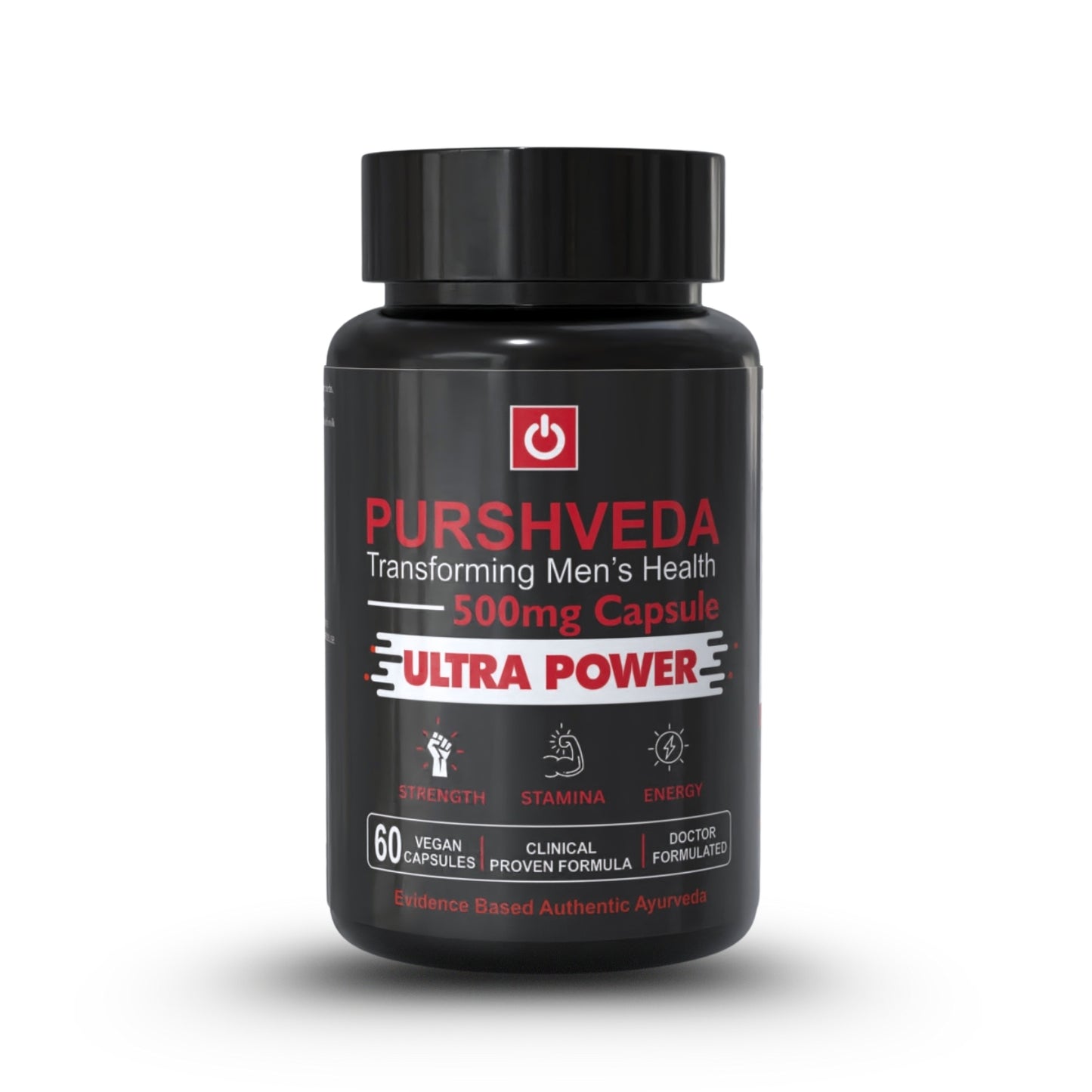 PurshVeda Vegan Capsule for Men | Pack of 60 | Strength & Vitality Support