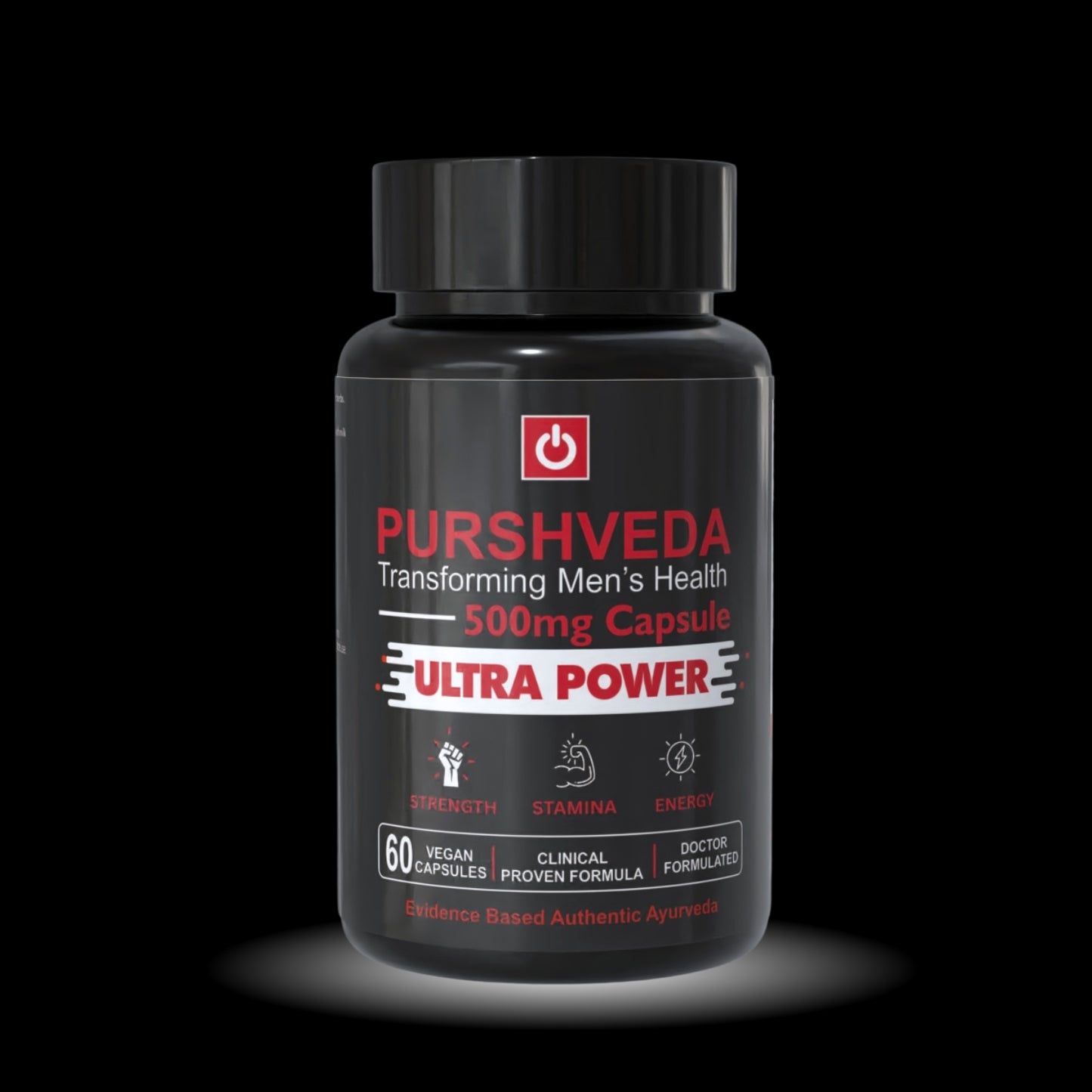 PurshVeda Vegan Capsule for Men | Pack of 60 | Strength & Vitality Support